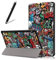 Artfeel Coque pour Huawei MediaPad M5 Lite 10,Étui Cuir à Rabat Mince Léger avec Support Pliable,Réglable Multi-Angle Béquille Folio Flip Tablette Housse,Graffiti
