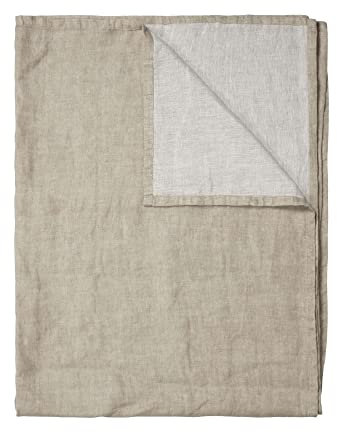 Marc O'Polo Plaid Linka Frabe Sand Größe 180x265 100% Leinen