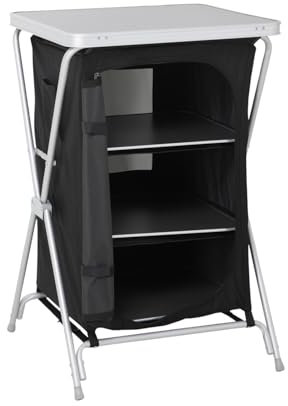 7H SEVEN HOUSE Armario Cocina Plegable para Camping Negro 60,5x61x91cm 7house