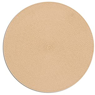 Excelsa 65513 Set di 6 tovagliette rotonde, color crema, diametro 36 cm