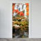 Estika Türtapete selbstklebend - Herbst Wasserfall - 95x205 cm - Einem Bogen Türposter, Natur Landschaft Türaufkleber, Aufkleber PVC Folie, Klebefolie für türen, Tür tattoo, Modern decoration