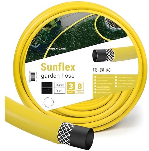 Manguera de jardín 50m, 1/2 pulgada - manguera resistente a los rayos UV - presión de ruptura 8 bar