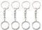 WANDIC Lot de 4 porte-clés ronds en argent avec strass pour photo ou décoration, 30 mm