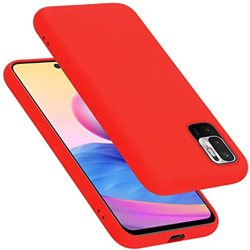 Cadorabo Funda de Silicona Compatible con Xiaomi RedMi Note 10 5G / Poco M3 Pro 5G, Funda Protectora de Cuerpo Completo para RedMi Note 10 5G - Resistente a arañazos fundade TPU - Liquid Rojo