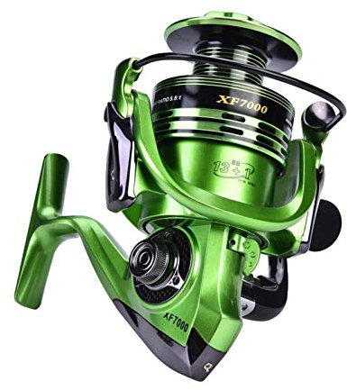 Angelrolle, Spinnrollen Free Control Heavy Duty für Süßwasser(Grün XF7000)