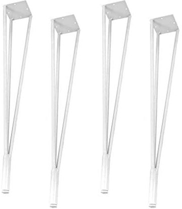 Lot de 4 pieds de meubles en fer réglables pour table basse, bureau, coiffeuse, table à manger, quincaillerie de meubles (blanc, 70 cm)
