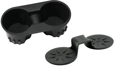 JOWUA Center Console Cup Holder + Rear Seat Coaster for Tesla Model 3 / Model Y, Silicone, Washable, Black