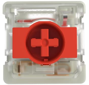 GATERON KS-33 Low Profile Keyboard Switches(Red Linear,35 PCS) | 50gf,3 Pin White Bottom,Factory Pre-lubed,compatible for Low Profile MX Mechanical Keyboard