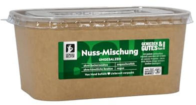 Bremer Gewürzhandel Nussmischung aus Cashewkernen, Walnüssen, Erdnüssen, Mandeln & Haselnüssen, ungesalzen - Nussmix, Studentenfutter Großpackung, Nüsse ohne salz, Studentenfutter ohne Rosinen, 500g