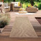 CARPETIA Outdoor Teppich Läufer lang modern robust wetterfest Balkon Garten Terrasse Indoor Jute-Look Zick-Zack-Muster 80x250cm