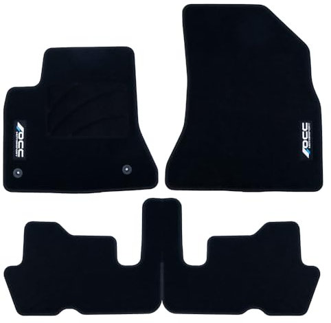 OCC DESIGN - Custom Fußmatten, kompatibel mit Citroen C4 PICASSO (2006-2013), hochwertiger Teppich, Velours/Polypropylen, Original Verankerung, rutschfester Rücken, Fersenkappe, 4 Stück