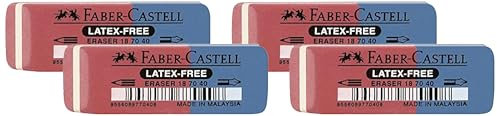 Faber-Castell 187040 - Radierer Latex-free, Tinte/Blei, 7070-40 (Packung mit 4)