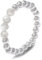 happymaker - Silberringe Damen 925 Mondstein, Silber Perlen mit Edelsteinperlen auf elastischem Band, Mondstein Ring Frauen, Silber Schmuck