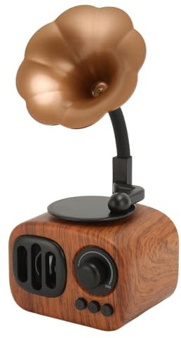 Fockety Retro-Bluetooth-Lautsprecher, Retro-Grammophon Phonograph Abspielgerät Musikplayer Vintage BT-Lautsprecher Heim-Schlafzimmer-Dekoration für Zuhause Party