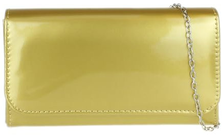 Girly Handbags Damen Lack Clutch glänzend Abendtasche Party Hochzeit Gold