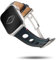 ETERNEL - Cinturino compatibile con Apple Watch Rallye blu navy 44/45/46/49 mm adattatori acciaio inossidabile argento- Pelle di vacchetta realizzata in Francia - Compatibile con tutti gli Apple Watch