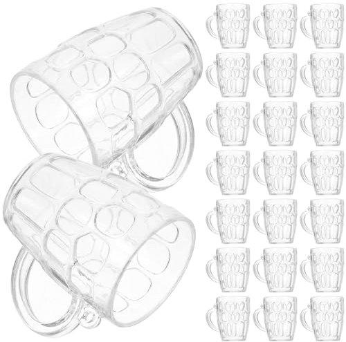 Luxshiny 50 Pezzi Mini Bicchieri Di Birra Trasparenti, Tazze Di Birra Per Decorazioni Festa, Matrimonio, Picnic, Compleanno, Facili Da Pulire E Trasportare