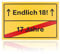 FunX Endlich 18 Geburtstag Schild - Witziges Ortsschild als Geschenkidee, Party Deko und Partydekoration für Jungen und Mädchen - 30 x 20 cm