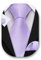 Barry.Wang Men Ties Lilac Purple Silk Necktie Solid Color Pocket Square Cuff Links Set Formal Wedding