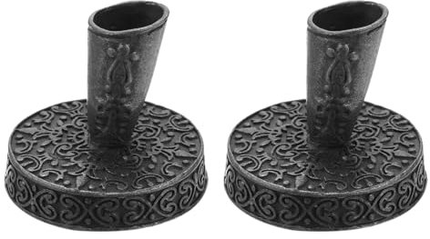 PATIKIL 2 Pieces Vintage Round Metal Pen Holder, Insertion Pen Stand Desktop Dip Pens Base for Office Supplies Wedding Bridal Engagement Guests Book, Black