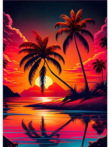 MOGTAA Sonnenuntergang Diamond Painting Erwachsene, 5D Landschaft Diamant Painting Bilder Set, DIY Diamond Art Baum Diamant Malerei Bilder für Home Dekor 30x40cm