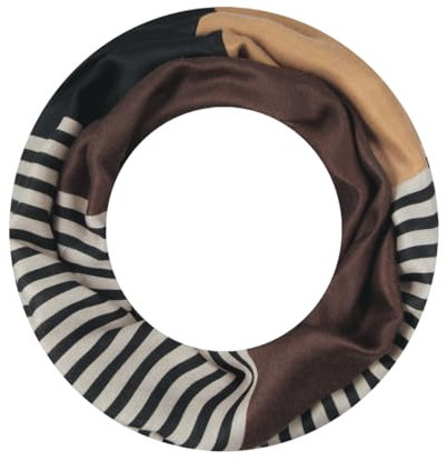 Majea Loop Schal Damen Schlauchschal Halstuch schmaler Loopschal (880052) (braun 6)