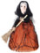 Acunny Muñeca de escoba terrorífica decoración de Halloween, bruja en escoba, muñeca de bruja con escoba, decoración de Halloween, accesorios realistas, muñeca de Halloween
