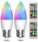 Lamptobe 5W E27 LED Lampe Farbwechsel mit Fernbedienung, RGB Farbige Glühbirne Dimmbar, Ersetzt 40W Edison Warmweiß+Kaltweiß, 12 Farben, für Party, 2 Stück