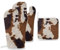 Ofenhandschuhe und Topflappen mit westlichem Kuh-Aufdruck, Bauernhoftierhaut, Kochhandschuhe, Kochgeschirr, Grillen, 3-teiliges Set