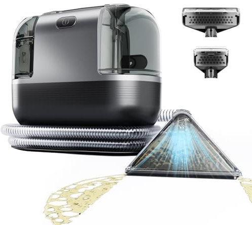 Máquina limpiadora de alfombras de 18 Kpa, 500 W, portátil, para manchas de alfombras y tapicería, con asa, para manchas de mascotas, sofá, asiento de coche, muebles