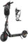 E9 E Scooter mit ABE, Reichweite bis zu 30 km, 350-Watt-Motor-Elektroroller mit 8,5-Zoll-Wabenreifen, Doppelbremsen und Doppelfederung, 20 km/h (Schwarz mit Trinkflaschenhalter)