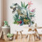 SHUCHING Großer Dinosaurier Wandtattoos, Tropische Pflanzen Dino Tier Wandaufkleber, Wandsticker Wanddeko für Wohnzimmer Schlafzimmer Kinderzimmer Babyzimmer