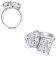 Lllunimon 3CT Birne Doppel Main Stone Ring Teardrop Baguette Eis Chip Cut High Carbon Diamant Ring für Frauen 925 Sterling Silber Verlobung Hochzeit Statement Ring für sie,Size7