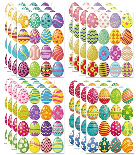 256 Stück Ostereier Aufkleber, Ostereier Dekorationen, Ostern Aufkleber für Kinder, Bunte Cartoon, Osterdeko DIY Basteln Deko für Kinder Osteraufkleber Ostersticker Selbstklebend