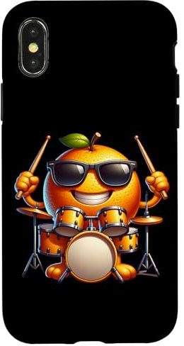 Drums Orange Fruit Rire Batterie Solaire Coque pour iPhone X/XS