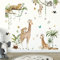 Wandtattoo Safari, Wandsticker Dschungel Giraffe Leopard Reben, Wasserfest Animal Wall Stickers, Selbstklebend Wandaufkleber Kinderzimmer, Wandtattoo Tiere für Babyzimmer Schlafzimmer Wanddeko