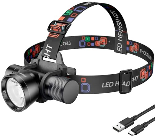HECLOUD 3000 Lumens Super Bright Diving Headlamp IP68 Waterproof Dive Flashlight Rechargeable Underwater Headlight with 3 Modes Perfect for Scuba, Night Snorkeling and Underwater Exploration