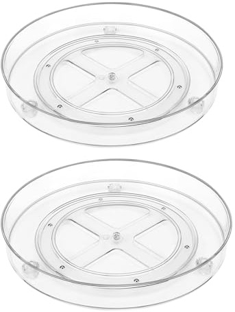 SHENGYIG 2 Piezas 23,5 cm Especiero Giratorio, Bandeja Giratoria Nevera
