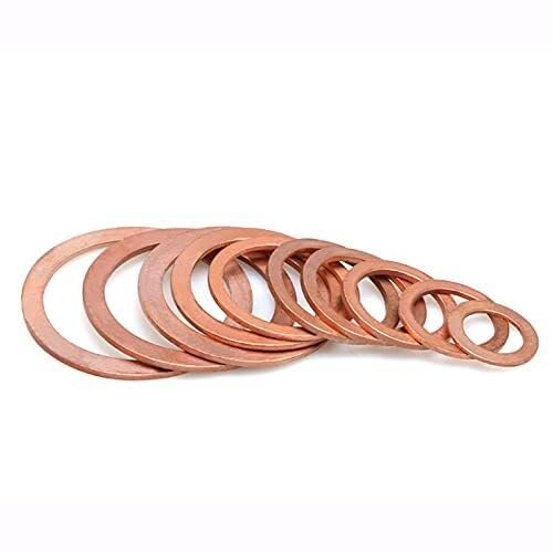 M3 M4 M5 M6 M7 M8 M9 M10 Messing Kupfer Dichtung Boot Zerkleinern Unterlegscheibe Flache Dichtung Ring Sump Stecker öl Dichtung Fitting Dicke 1mm(M5x9x1 50Pcs)