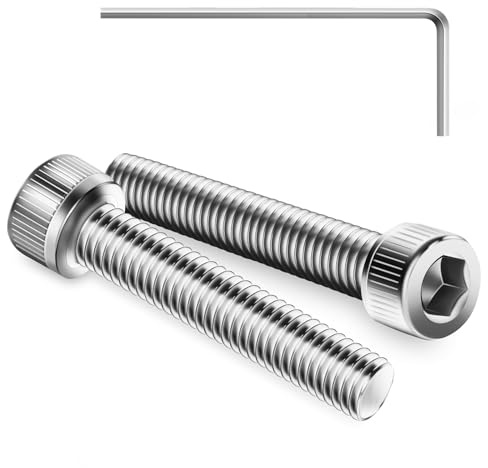 20Pcs M6 x 40mm Hex Socket Head Cap Screws Bolts | 304 Stainless Steel, Allen Socket Drive, Bright Finish, Full Threads, with Hex Spanner