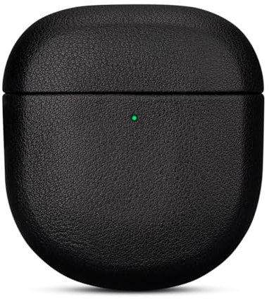 LOPIE Handmade Leather Case for Bose QuietComfort Ultra Earbuds/QuietComfort Earbuds II Case Cover, Fully-Wrapped with Top Grain Leather, Protective Hard Shell Cover for Bose Earbud - Black