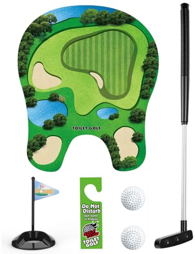 DAGLLGEW Jeu de Golf pour Toilettes, 1 Mini-Jeu de Golf, Cadeau Amusant pour la fête des pères, pour Homme, Mari, Petit ami