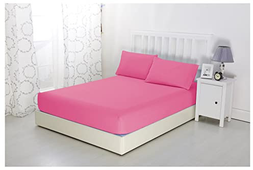 Sonia Moer Drap-Housse en Microfibre brossé Super Doux - Drap de Fond hypoallergénique Respirant sans Repassage avec Ourlet élastique Fort (Simple 90x190+30cm, Rose)