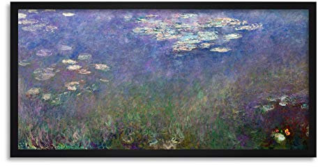 Artery8 Monet Water Lilies Agapanthus Painting Framed Wall Art Print Long 25X12 Inch Wasser Gem�lde Wand