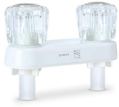 OYMOV Robinet de Douche pour Camping-Car, Valve de Rechange avec 2 poignées à Bouton pour Douche intérieure et extérieure