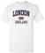 London England T-Shirt with Union Jack Souvenir Printed T-Shirt Kids and Adults Unisex Tees (Large, White)