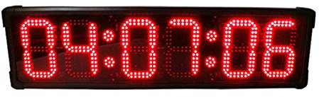 Spolehli Horloge LED 20,3 cm - Compte à rebours - Étanche - 6 chiffres - Minuteur simple face - Couleur rouge - Télécommande sans fil - Pour la course à pied, les marathons, l'escalade, les sports de