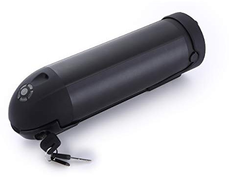 HANERIDE 36V 10.4Ah(374Wh) E-Bike Elektrofahrrad Trinkflaschenakku,Schwarz,Mit Ladegerät Und Halterung,für 250W-500W Motor,geeignet für Pedelec Rex MiFa Trio