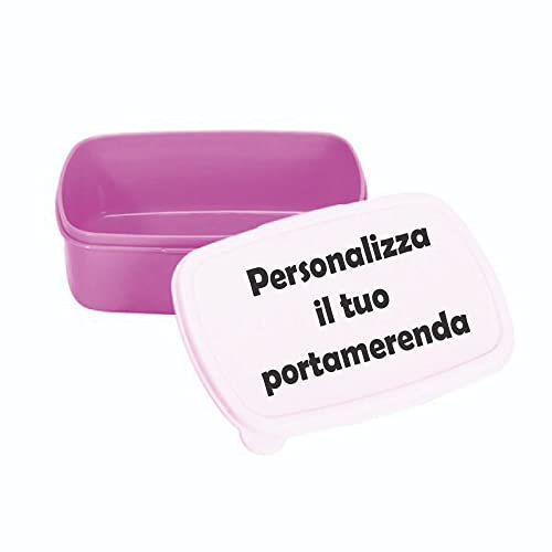 love print Porta merenda personalizzato bambini Con Nome e Foto (Rosa)