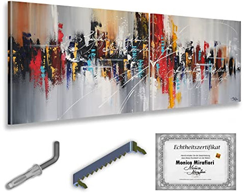 Monica Mirafiori I 100% HANDGEMALT I Gemälde Terracotta 180x70cm | Gemälde Handgemalt | Acrylgemälde | Sehr Großes Acrylbild I Moderne Kunst I Kunstbilder